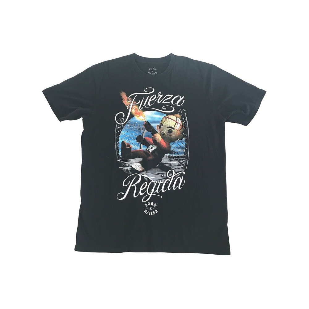 Born X Raised Fuerza Regida Otra Peda Tour T-Shirt Mens XL Black Streetwear Tee